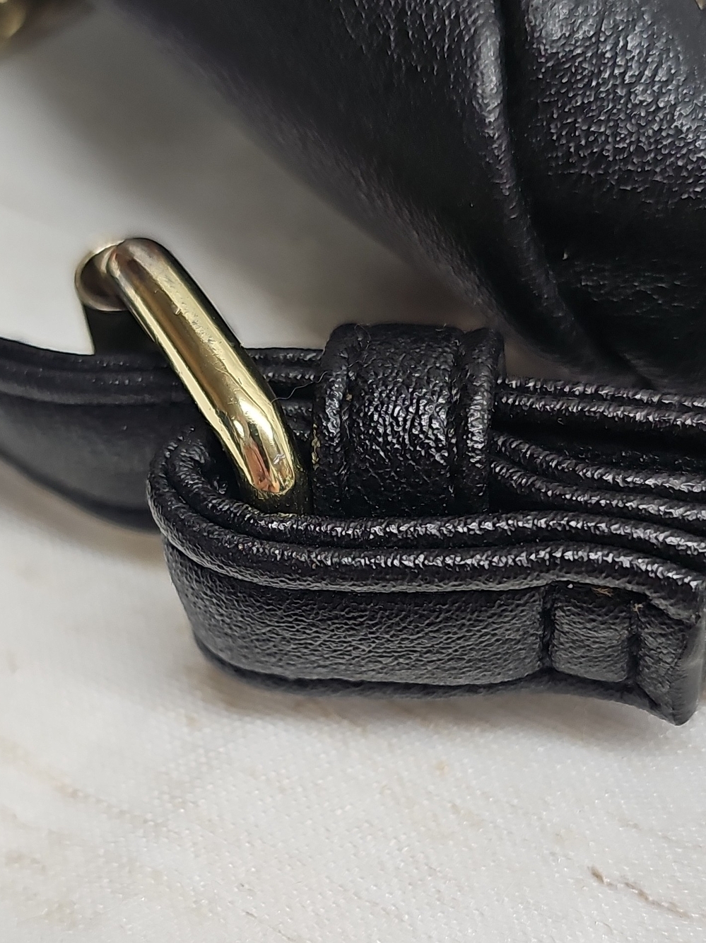Black Women’s Crossbody Bag with Gold Accent - Picture 4 of 7